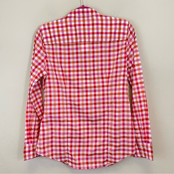 J. Crew Pink Gingham Plaid Cotton Button Up Shirt in Signature Fit NWT Size S - Picture 8 of 12